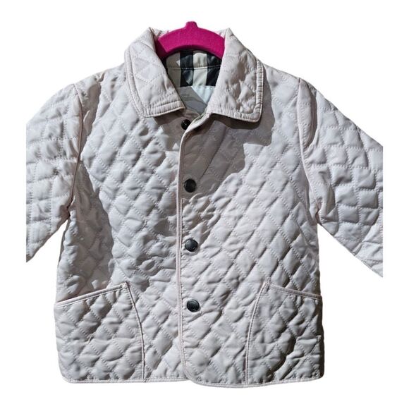 BURBERRY Light Pink Quilted Toddler Jacket - Size 12M - Picture 3 of 10